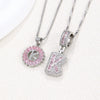 Women's Copper Inlaid Zircon Pendant Necklace With Geometric Pattern And Letter Shape Set With Diamonds