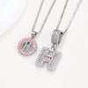 Women's Copper Inlaid Zircon Pendant Necklace With Geometric Pattern And Letter Shape Set With Diamonds