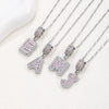 Women's Copper Inlaid Zircon Pendant Necklace With Geometric Pattern And Letter Shape Set With Diamonds
