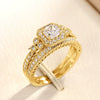 Women's Copper Inlaid Zircon Ring Light Luxury Geometric Style