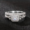 Women's Copper Inlaid Zircon Ring Light Luxury Geometric Style