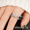 Women's Copper Inlaid Zircon Ring Light Luxury Geometric Style