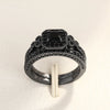 Women's Copper Inlaid Zircon Ring Light Luxury Geometric Style