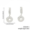Women's Copper Inlaid Zircon Round Star Geometric Style Earrings