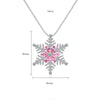 Women's Copper Inlaid Zircon Snowflake Necklace Snake Bone Chain Geometric Fashion Jewelry With Electroplated Finish