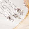 Women's Copper Inlaid Zircon Star Butterfly Pendant Necklace With Rhombus Animal Zodiac Pattern And Electroplating Process