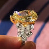 Women's Copper Inlaid Zircon Water Drop Pear Shaped Geometric Ring Jewelry