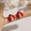 Women's Copper Insect Shaped Oil Dropping Earrings