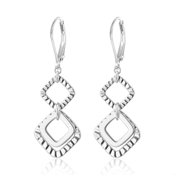 Women's Copper Irregular Hollow Circle Pendant Earrings Electroplated Geometric Fashion Jewelry