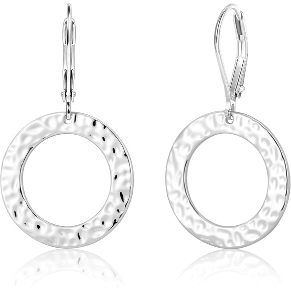Women's Copper Irregular Hollow Circle Pendant Earrings Electroplated Geometric Fashion Jewelry