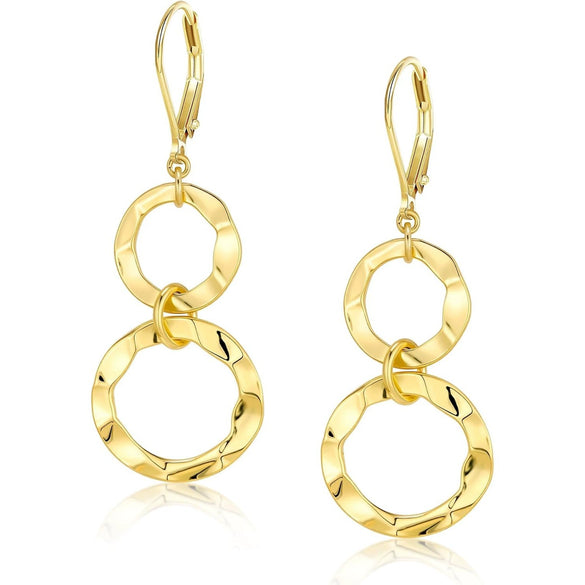 Women's Copper Irregular Hollow Circle Pendant Earrings Electroplated Geometric Fashion Jewelry
