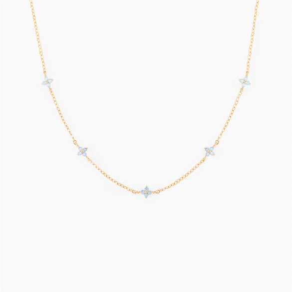 Women's Copper Jewelry Set With Plant Flowers Pattern And Electroplating Treatment Including Anklet Necklace And Clavicle Chain