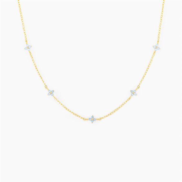 Women's Copper Jewelry Set With Plant Flowers Pattern And Electroplating Treatment Including Anklet Necklace And Clavicle Chain
