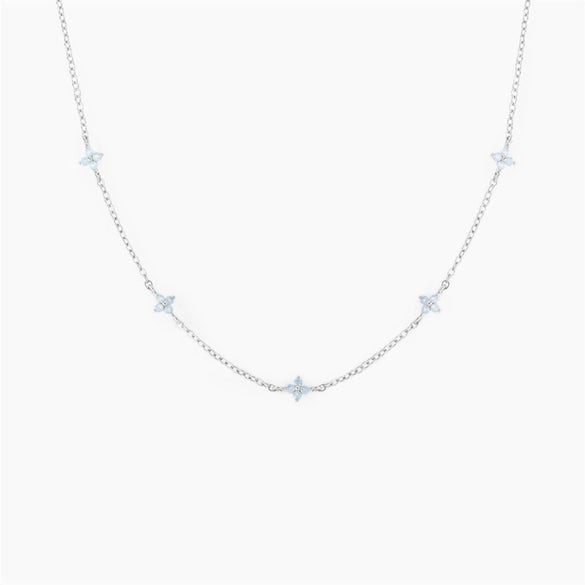 Women's Copper Jewelry Set With Plant Flowers Pattern And Electroplating Treatment Including Anklet Necklace And Clavicle Chain