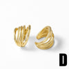 Women's Copper 18K Gold Plated Cshaped Earrings With Letters Numbers Text Pattern And Electroplating Process