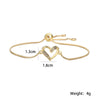 Women's Copper 18K Gold Plated Geometric Heart Micropaved Zircon Bracelet