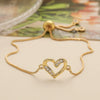 Women's Copper 18K Gold Plated Geometric Heart Micropaved Zircon Bracelet