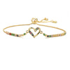 Women's Copper 18K Gold Plated Geometric Heart Micropaved Zircon Bracelet