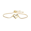 Women's Copper 18K Gold Plated Geometric Heart Micropaved Zircon Bracelet