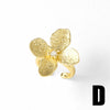Women's Copper 18K Gold Plated Geometric Love Flower Ring
