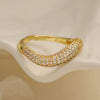 Women's Copper 18K Gold Plated Geometric Micropaved Zircon Ring