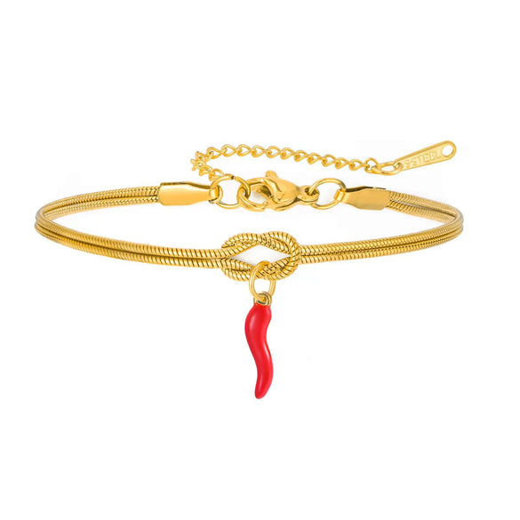 Women's Copper Knotted Geometric Chili Pepper Bracelet Casual Adjustable Electroplated Hand Jewelry