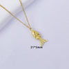 Women's Copper Koi Pendant Long Necklace Electroplated O Chain Animal Zodiac Style Jewelry