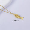Women's Copper Koi Pendant Long Necklace Electroplated O Chain Animal Zodiac Style Jewelry