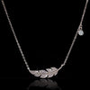 Women's Copper Leaf Necklace With Inlaid Zircon Pendant And Ochain Geometric Pattern Light Luxury Style