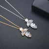 Women's Copper Leaf Pendant Necklace With Mixed Gemstone Inlay And Pearl Detail Electroplated Fashion Jewelry Wholesale