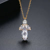 Women's Copper Leaf Pendant Necklace With Mixed Gemstone Inlay And Pearl Detail Electroplated Fashion Jewelry Wholesale