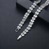 Women's Copper Leaf Pendant Necklace With Zircon Inlay Electroplated Floral Fashion Jewelry