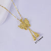 Women's Copper Leaf Pendant O Word Chain Necklace Electroplated Simple Style Jewelry