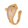 Women's Copper Leopard Head Zirconia Geometric Ear Clip