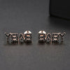 Women's Copper Letter Earrings With Electroplated Finish And Microset Detail Cute Fashion Jewelry For Wholesale