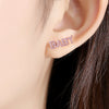 Women's Copper Letter Earrings With Electroplated Finish And Microset Detail Cute Fashion Jewelry For Wholesale