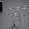 Women's Copper Letter Pendant Necklace With Zircon Inlay Electroplated Finish And Cross Chain Simple Fashion Jewelry