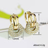 Women's Copper Light Luxury Geometric Microencrusted Zircon Earrings