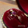 Women's Copper Loveshaped Microinlaid Zircon Ring With Geometric Design