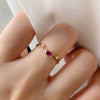 Women's Copper Loveshaped Microinlaid Zircon Ring With Geometric Design