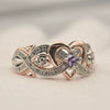 Women's Copper Loveshaped Zircon Ring
