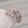 Women's Copper Loveshaped Zircon Ring