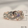 Women's Copper Loveshaped Zircon Ring