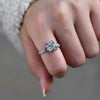 Women's Copper Mandala Flower Zircon Geometric Ring Jewelry