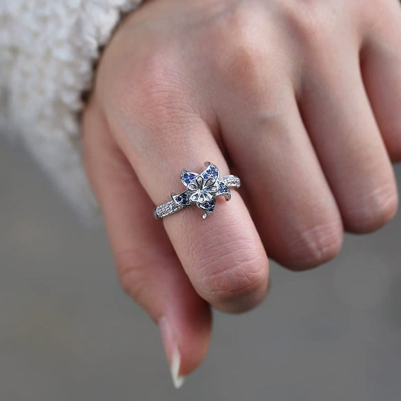 Women's Copper Mandala Flower Zircon Geometric Ring Jewelry