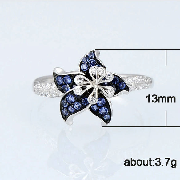 Women's Copper Mandala Flower Zircon Geometric Ring Jewelry