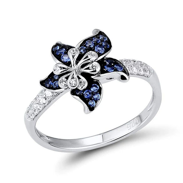 Women's Copper Mandala Flower Zircon Geometric Ring Jewelry