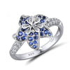 Women's Copper Mandala Flower Zircon Geometric Ring Jewelry