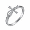Women's Copper M?bius Ring With Zircon And Geometric Design
