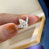 Women's Copper Metal Shining Water Drop Pearshaped Zircon Ring With Geometric Design